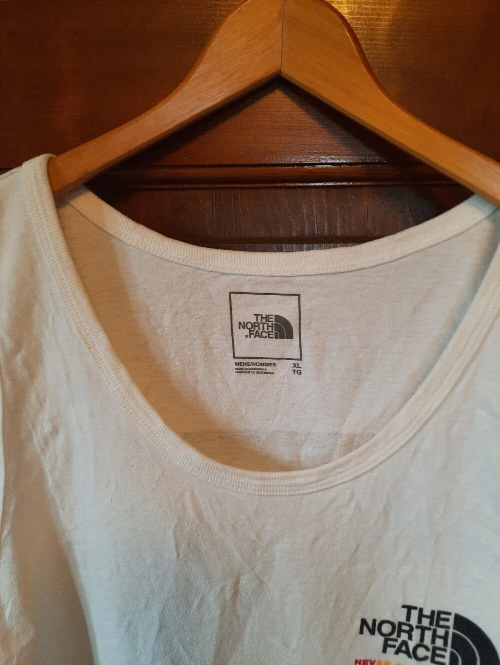 The North Face Pride Tank Top 100% Cotton White Graphic Rainbow Logo Size XL
